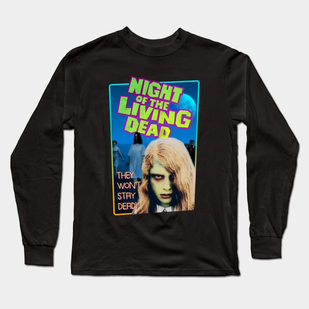 Night Of The Living Dead Long Sleeve T-Shirt by Rosado